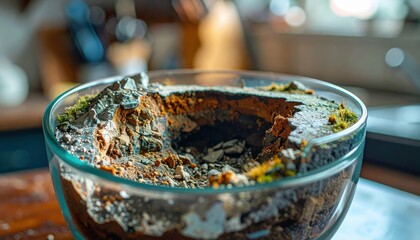 Poster - Intricate Miniature Sinkhole Inside Glass Container with Macro Details