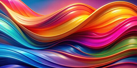 Wall Mural - Vibrant colorful waves flowing in a dynamic fluid background with abstract shapes and modern contemporary art elements , contemporary, vibrant