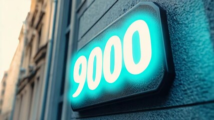 Aufkleber - Close-up view of a building sign with clear text and simple design