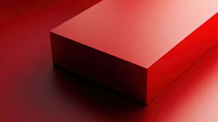 Aufkleber - Red rectangular box on a crimson surface, showcasing a minimalist product display or presentation concept.  The deep red tones create a luxurious and sophisticated aesthetic. : Generative AI