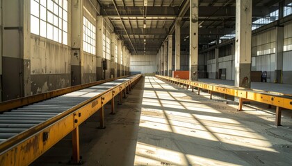 Poster - Weathered Conveyor Belts in an Abandoned Industrial Center