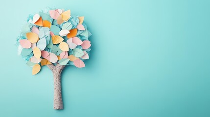 Poster - Intricate Paper Tree Sculpture Showcasing Artistic Craftsmanship and Creativity in a Minimalistic Setting Evoking Imagination and Wonder in Nature Artistry