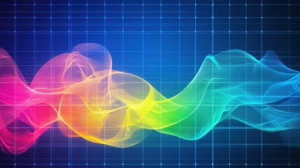 Fototapete - Vibrant Abstract Background with Flowing Colorful Waves and Dynamic Patterns Creating a Lively and Energetic Visual Experience for Creative Projects