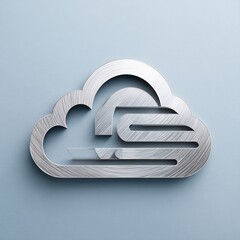 Poster - Metallic Cloud Icon Symbolizing Modern Data Storage and Connectivity Solutions