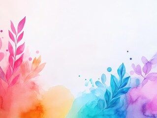 Poster - Vibrant Watercolor Background Featuring an Array of Colorful Flowers in Bloom Creating a Joyful and Artistic Floral Scene for Creative Projects