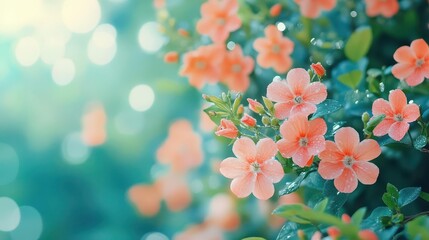 Poster - Vibrant Floral Background with a Variety of Colorful Flowers in Full Bloom Creating a Lively and Cheerful Atmosphere for Interior Decor