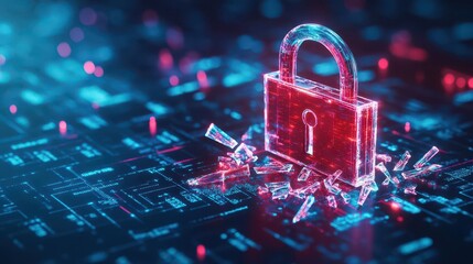 Poster - Intricate Lock Mechanism Embedded within Complex Circuitry Showcasing Technology Security and Innovation in a Modern Digital Environment