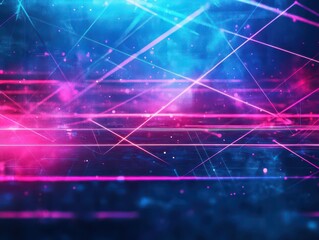 Fototapete - Vibrant Pink and Blue Abstract Background with Intricate Lines Evoking a Sense of Depth and Movement Perfect for Creative Design and Artistic Expressions