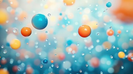 Fototapete - Vibrant and Colorful Bubbles Floating Against a Soft Gradient Background Creating a Playful Atmosphere of Joy and Serenity in Abstract Art Style
