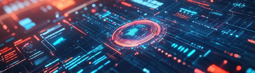 Fototapete - Futuristic Abstract Background Featuring Circular Shape with Vibrant Colors and Smooth Gradients Creating a Dynamic and Engaging Visual Experience