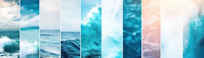Fototapete - Vibrant Abstract Ocean Waves with Fluid Motion and Rich Textures Reflecting Light Creating a Dynamic and Captivating Coastal Art Experience