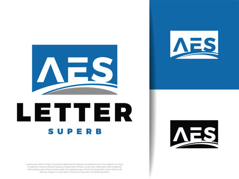 Initial Letter AES Icon Illustration Design