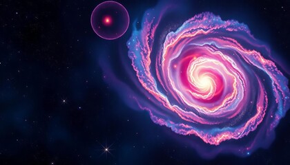 Wall Mural - abstract swirling galaxy, vibrant stars, cosmic dust, nebulae, fantasy, celestial