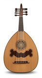 Wooden oud instrument with intricate design