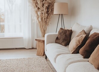 Fototapete - Beautiful living room in Amsterdam, with a cozy and warm style