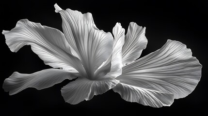Poster - Monochrome floral elegance: a captivating study of light and shadow in grayscale