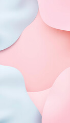 Poster - soft pastel abstract background with smooth shapes in pink and light blue tones