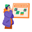 © SmashingStocks - A flat style illustration showing a person looking at vision board
