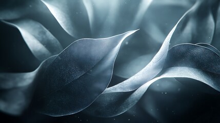 Poster - Abstract floral arrangement featuring ethereal, translucent, flowing leaves