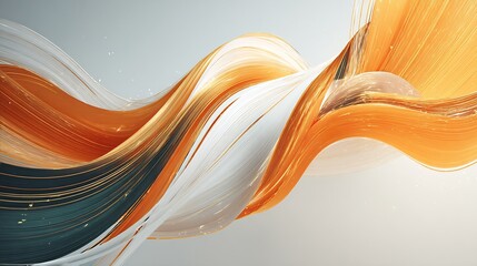Poster - Dynamic flow of blended gradient ribbons creating an abstract movement