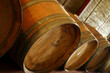 © Austockphoto - Dusty oak wine barrels in a Western Australia winery.
