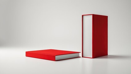 Poster - Vertically Arranged Blank Book Mockup Set Against a Background