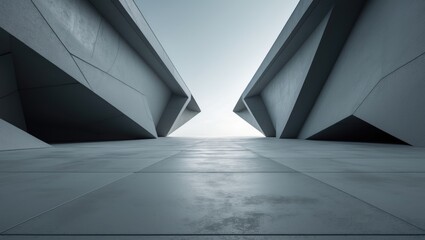 Poster - A visual representation of advanced architecture featuring an empty concrete floor.