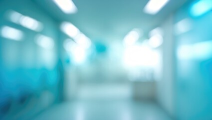 Poster - Out of Focus Medical Scene with Office Interior and Blue Tones