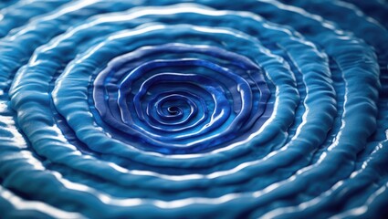 Poster - Background featuring blue concentric circles.