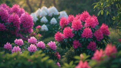 Poster - Colorful azalea bushes flower across their full expanse.