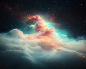 cosmic nebula cloud formation.