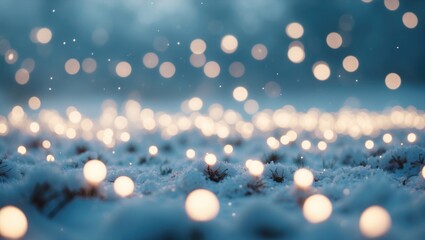 Poster - FROSTED LIGHTS BACKDROP, WINTER DESIGN