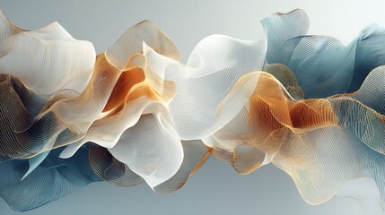 Poster - Abstract flowing lines background with gradient color transitions and shapes
