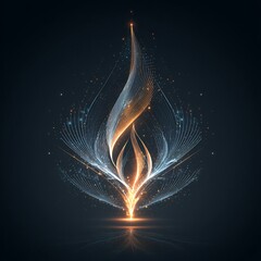 Poster - Ethereal luminescence: A captivating abstract form of swirling light and energy