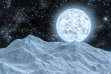 Wall Mural - Frozen moonlit landscape