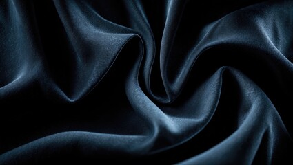 Poster - Close-up of Black Fabric Texture with Natural Creases
