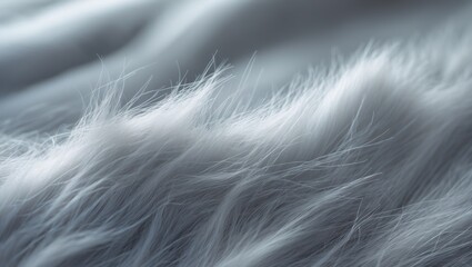 Poster - Background of animal hair with white-grey fur texture and short sleek patterns