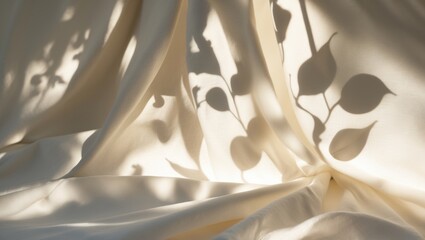 Poster - White Wall Displaying Nature's Shadows