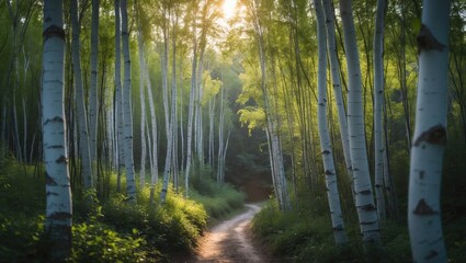 Poster - Wondae-ri birch forest trail close to Inje-gun