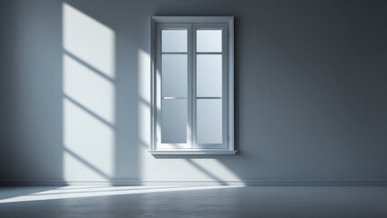 Poster - Window shadow cast on a wall background