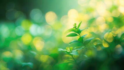 Poster - Abstract green color blur background, concept of blurred and defocused effect for design.