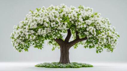 Poster - spring apple tree isolated on white