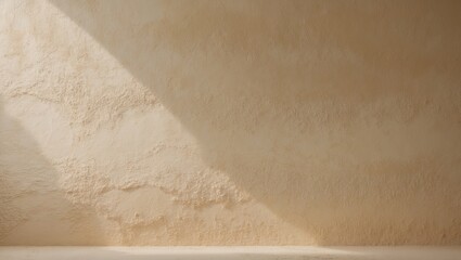 Poster - Beige Background with Highlighted Cement Wall Texture