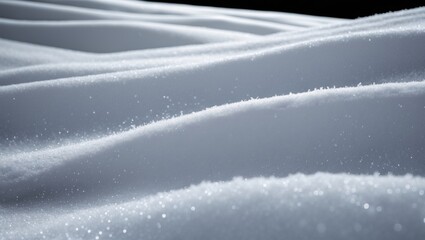 Poster - Brilliant snowflakes and snowdrifts close-up suitable as white background or textured black backdrop
