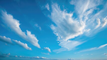Poster - Sunny blue sky adorned with clouds