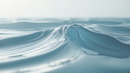 Poster - Sea surface movement: flowing water, bubbles, and splash effects in a clean, blue environment