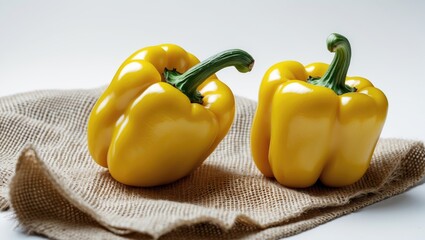 Poster - Yellow bell pepper displayed on white background