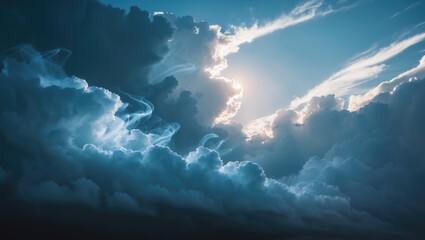 Aufkleber - Luminous and shadowy clouds resemble mysterious shapes in the sky