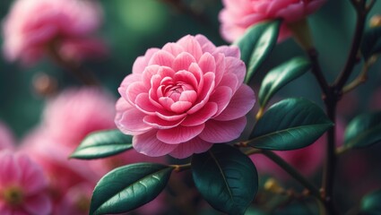 Aufkleber - Close-up of a stunning pink blossom. Flowering shrub.