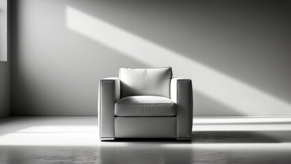 Poster - A chair in a modern, minimalist environment set against a plain wall.